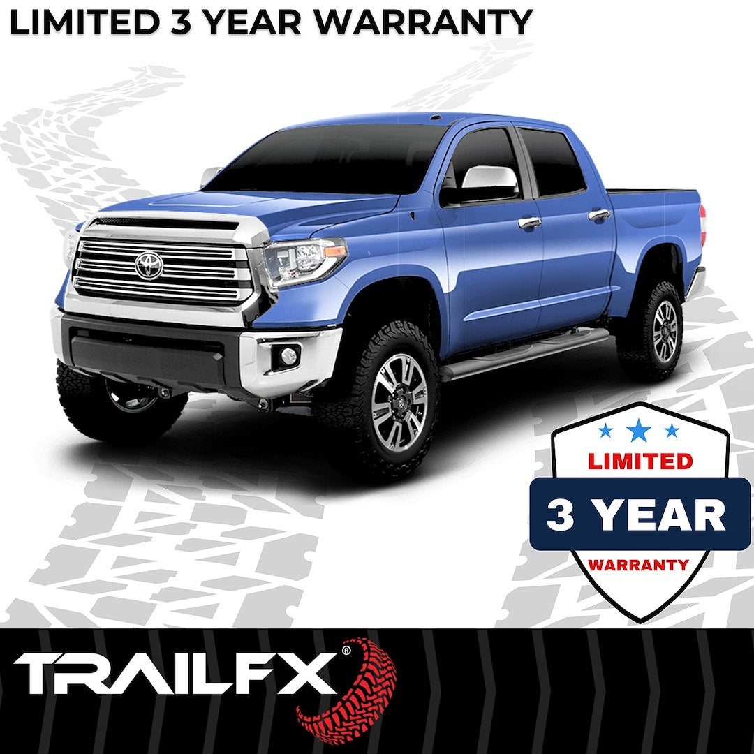 TrailFX 4" Oval Straight Step Bar For Toyota Tundra Double- Black (A1557T)