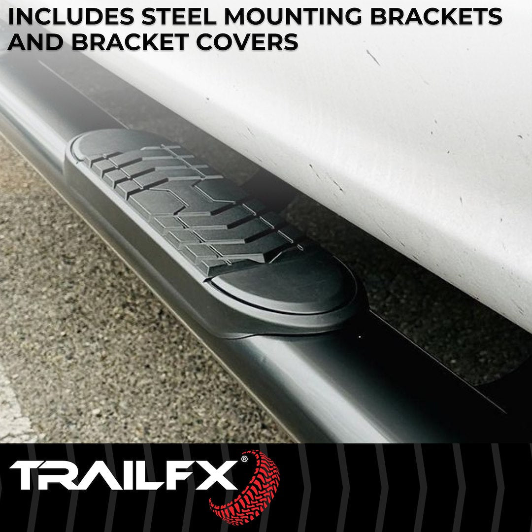 TrailFX 5" Oval Straight Step Bar For Toyota Tacoma Double-Black (A7009B)