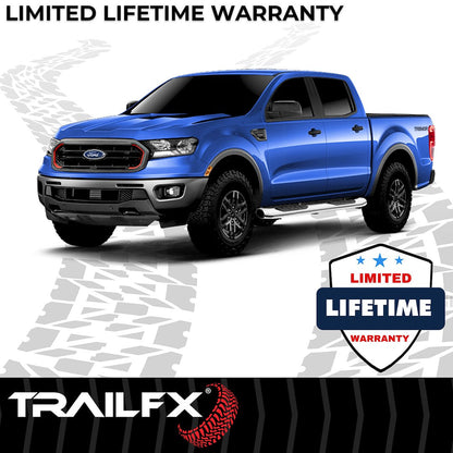 TrailFX 5" Oval Bent Step Bar For Ford Ranger Crew-Stainless (A7092S)
