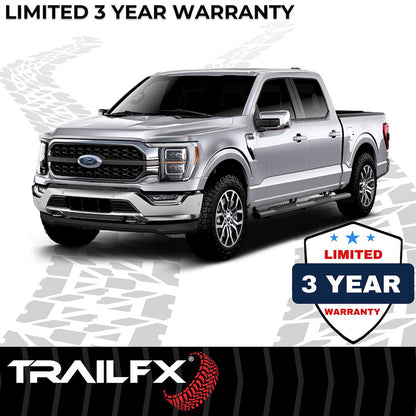 TrailFX 4" Oval Straight Step Bar For Ford F250/350 Crew- Black (2930347993)