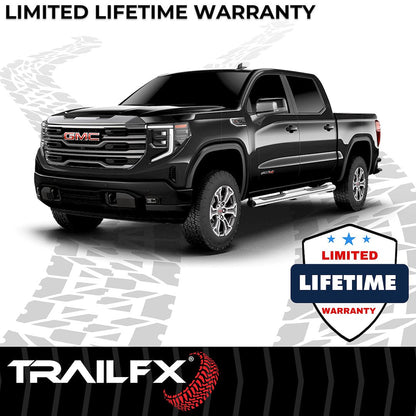 TrailFX 6" Oval Straight Step Bar For GM Silverado/Sierra Extended- Stainless (A8201S)
