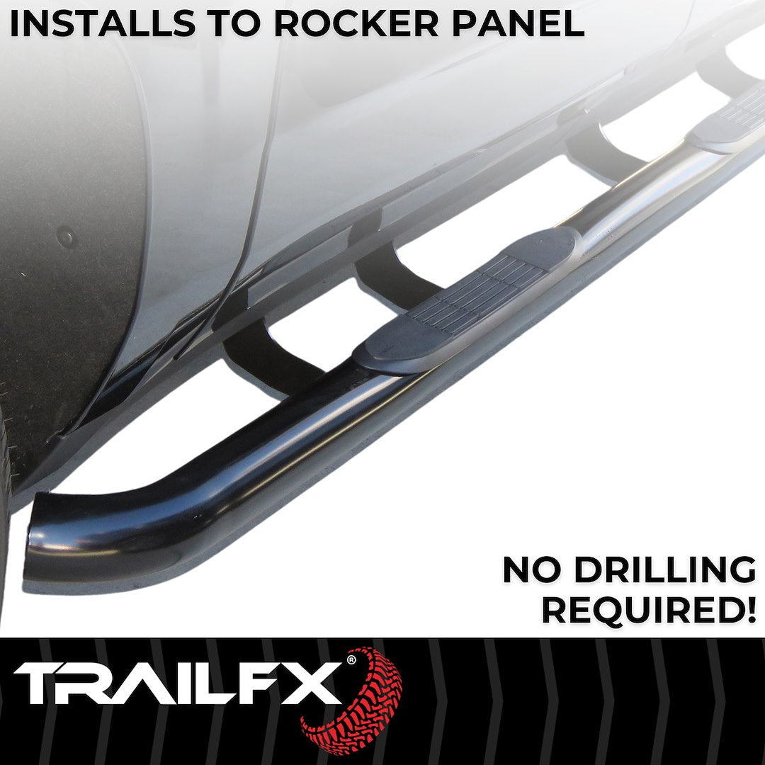 TrailFX 3" Round Step Bar For Toyota Tundra Double- Black (1150550073)