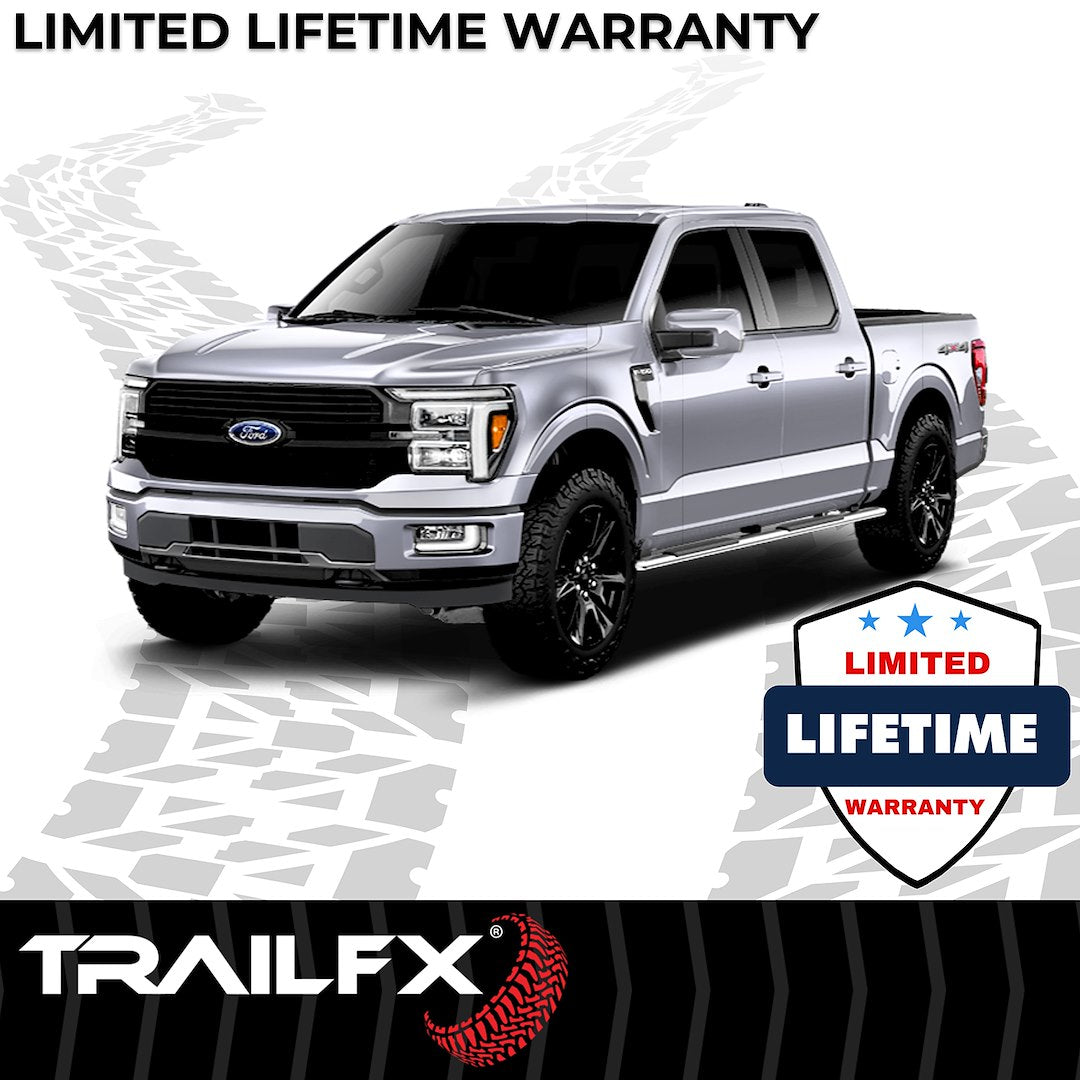 TrailFX T4 Trapezoid Step Bar For Ford F150-350 Crew-Stainless (A4004S)