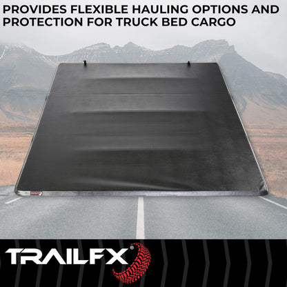 TrailFX Soft Folding Tonneau Cover For Toyota Tundra w/Deck Rails 5.5' (TFX5011)