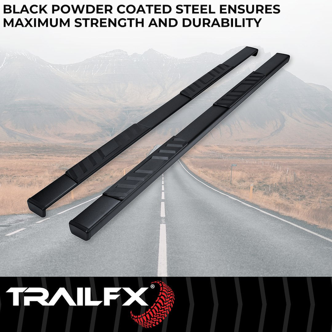 TrailFX T4 Trapezoid Step Bar For Ram 1500 Crew-Black (A4015B)