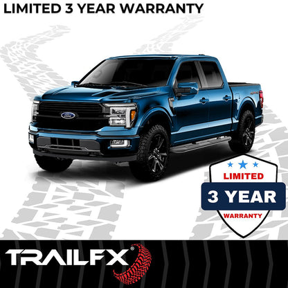 TrailFX 4" Oval Bent Step Bar For Ford F150-350 Crew-Black (A1005B)
