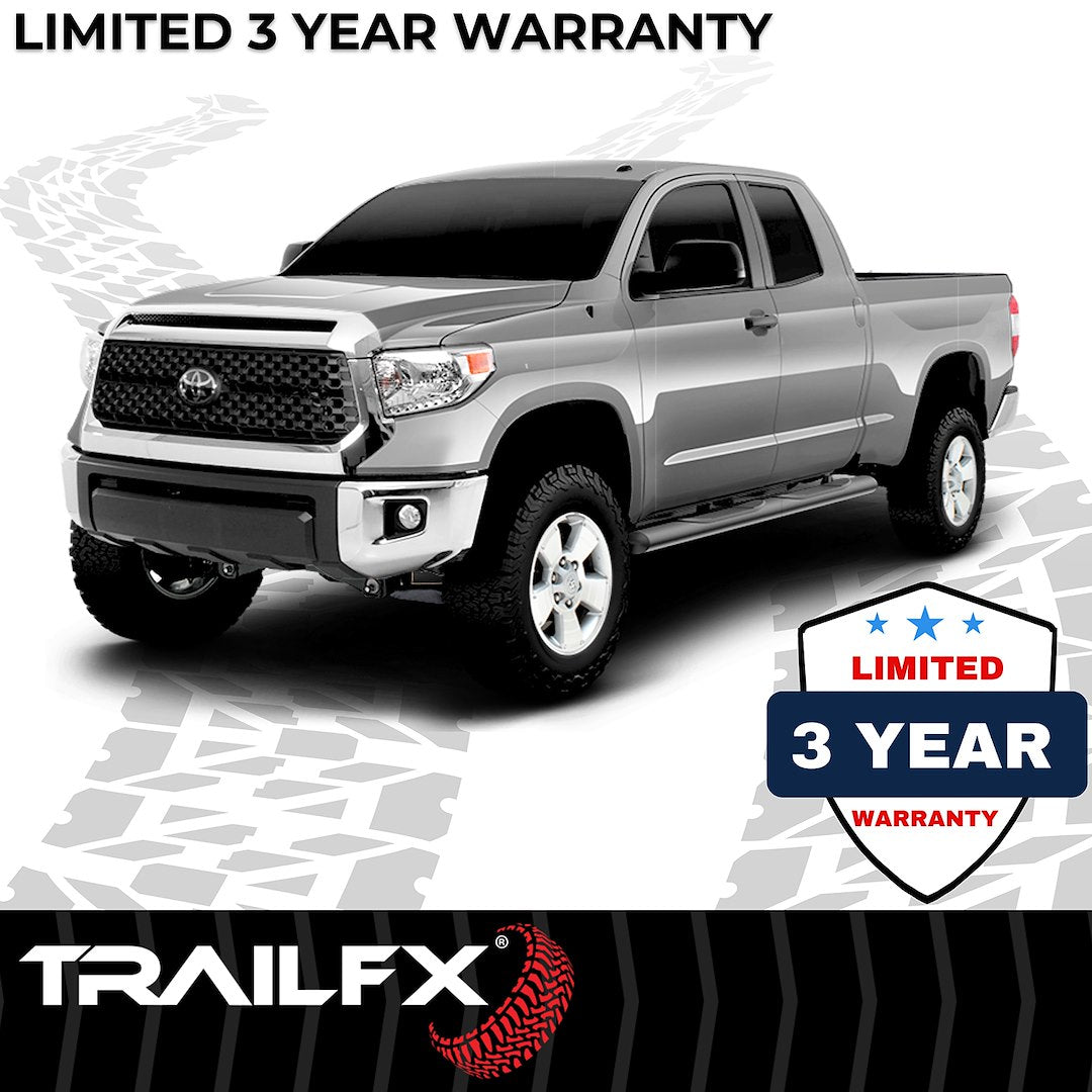 TrailFX 4" Oval Straight Step Bar For Toyota Tundra Double- Black (A1513B)
