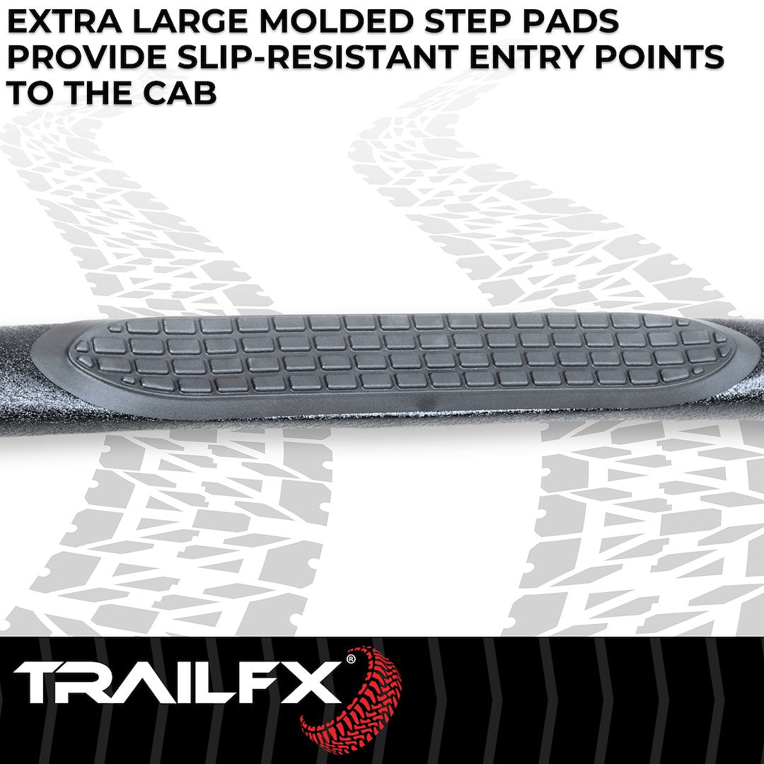 TrailFX 3" Round Step Bar For Jeep Wrangler JL 2 Dr- Black (A0056T)