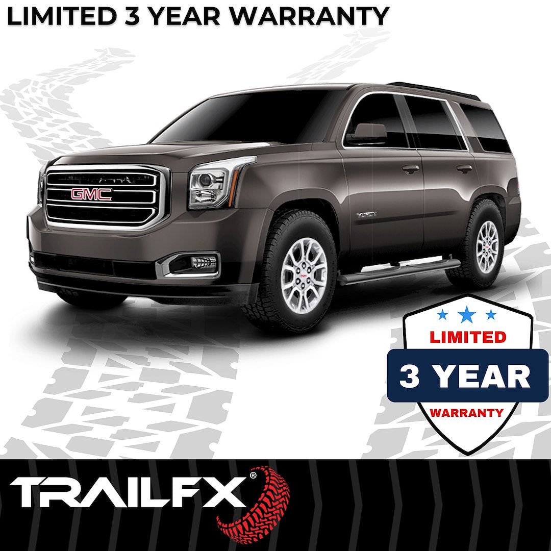 TrailFX 4" Oval Straight Step Bar For GM Suburban/Yukon- Black (A1502B)