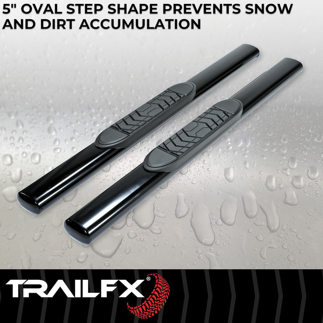 TrailFX 5" Oval Straight Step Bar For Ram 1500-3500 Standard-Black (A7054B)