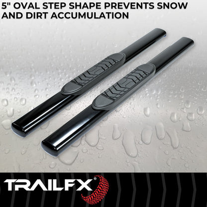 TrailFX 5" Oval Straight Step Bar For Ram 1500-3500 Standard-Black (A7054B)