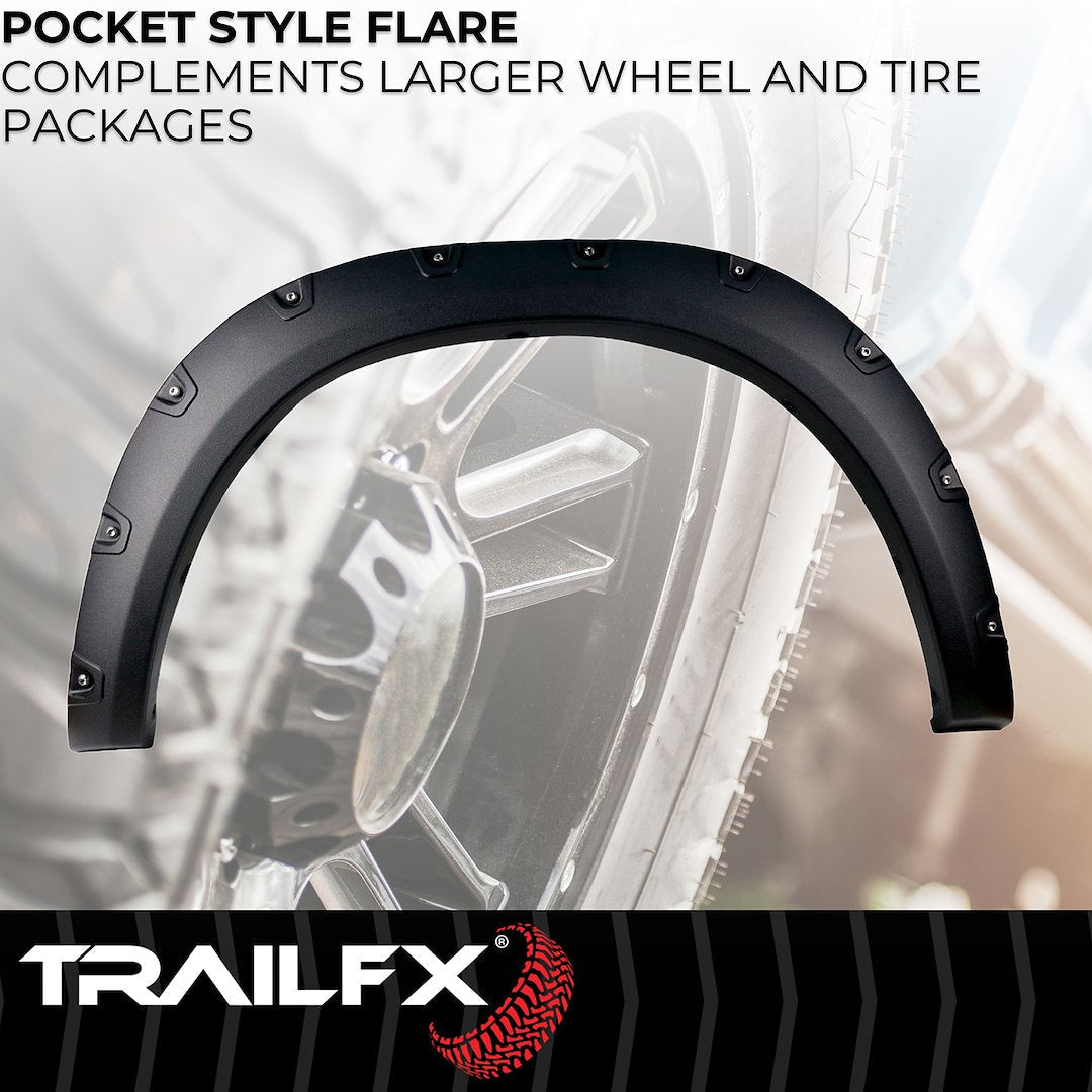 TrailFX Pocket Style Fender Flares For Ram 1500, Textured (TFD3002T)