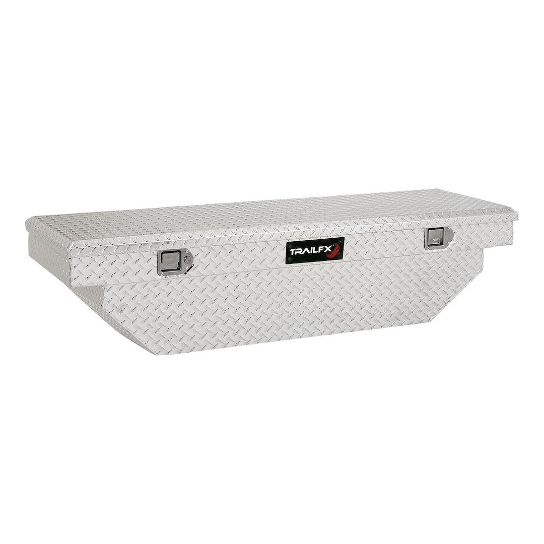 TrailFX 63 Inch Aluminum Single Lid Angled Crossover Toolbox- Brite (110631)