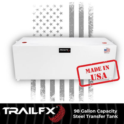 TrailFX 98 Gallon Steel Liquid Transfer Rectangle Tank-White (21098SW)