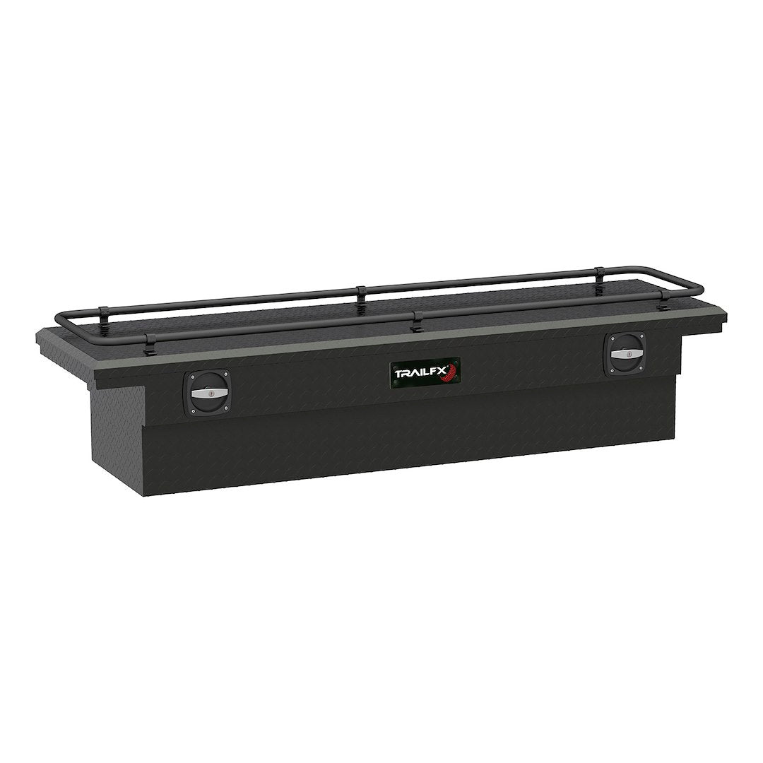 TrailFX 72 Inch Aluminum Trail Lock® Crossover Toolbox with Rail- Matte Black (120723C)