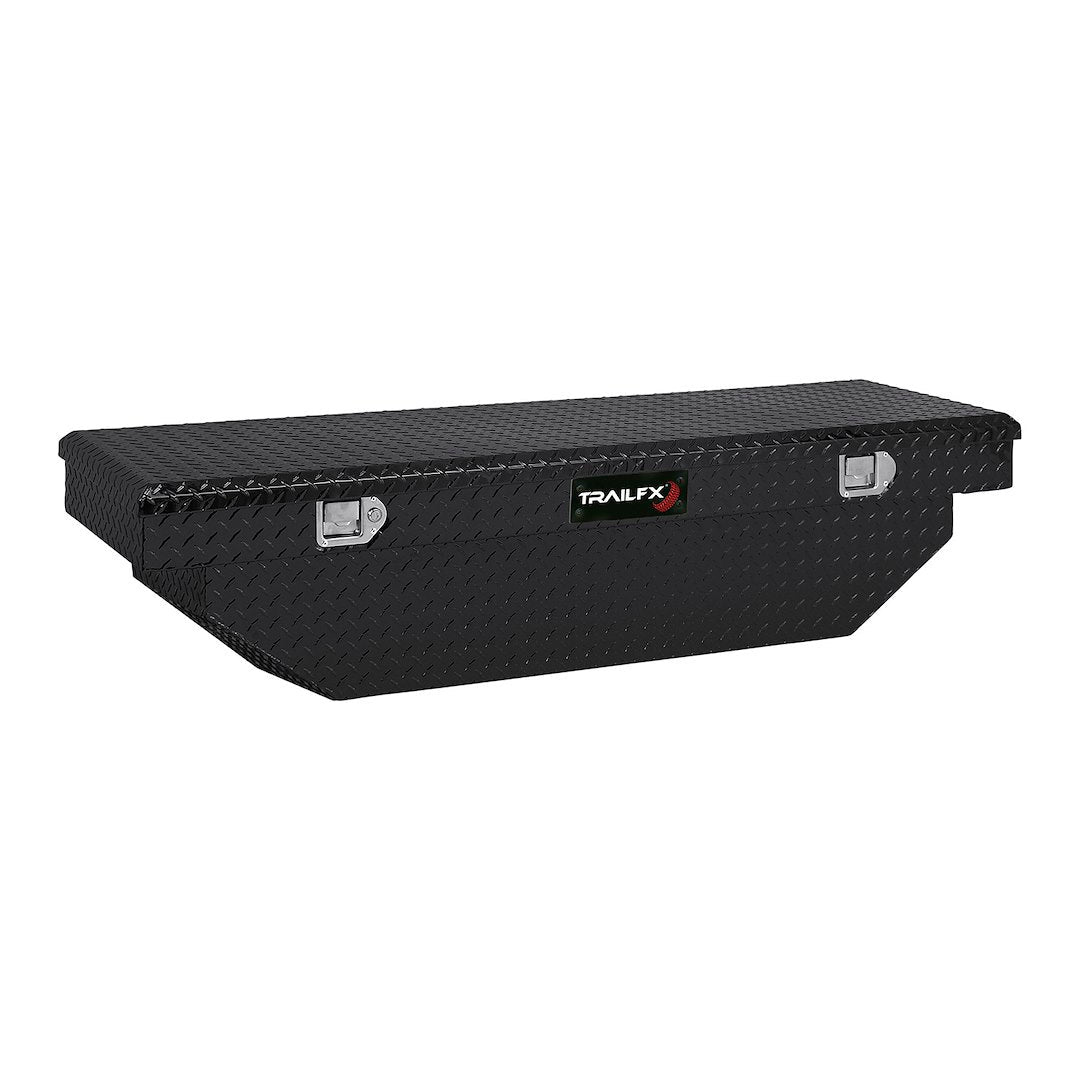 TrailFX 63 Inch Aluminum Single Lid Angled Crossover Toolbox- Gloss Black (110632)
