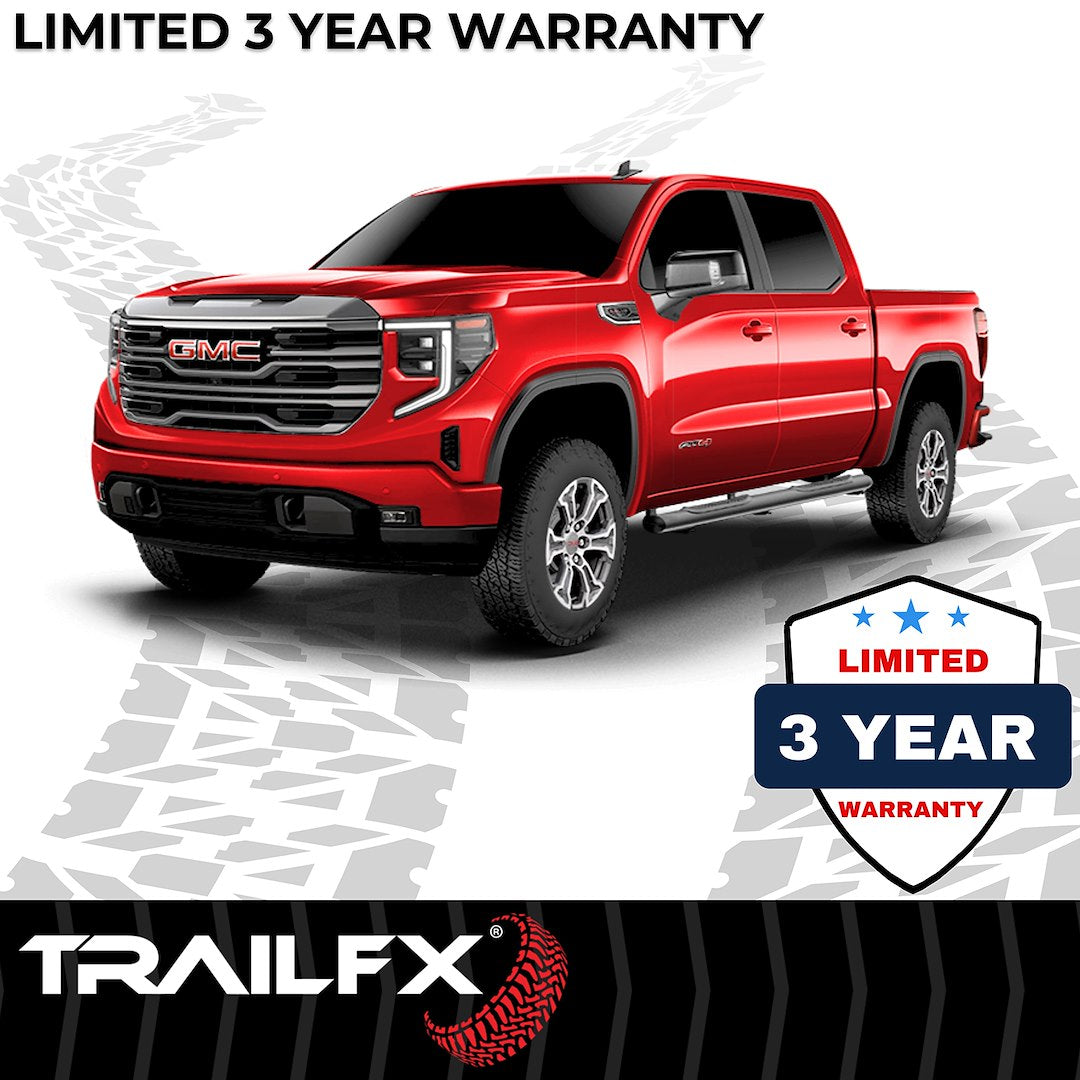 TrailFX 6" Oval Straight Step Bar For GM Silverado/Sierra Extended- Black (A8220B)
