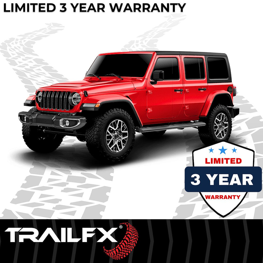 TrailFX 4" Oval Straight Step Bar For Jeep Wrangler JL 4 Dr- Black (A1545T)