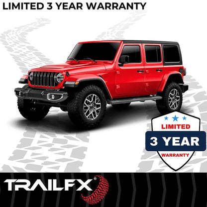 TrailFX 4" Oval Straight Step Bar For Jeep Wrangler JL 4 Dr- Black (A1545T)