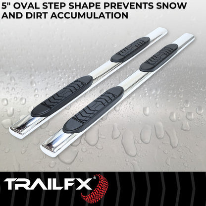 TrailFX 5" Oval Straight Step Bar For Toyota Tundra Crew-Stainless (A7101S)