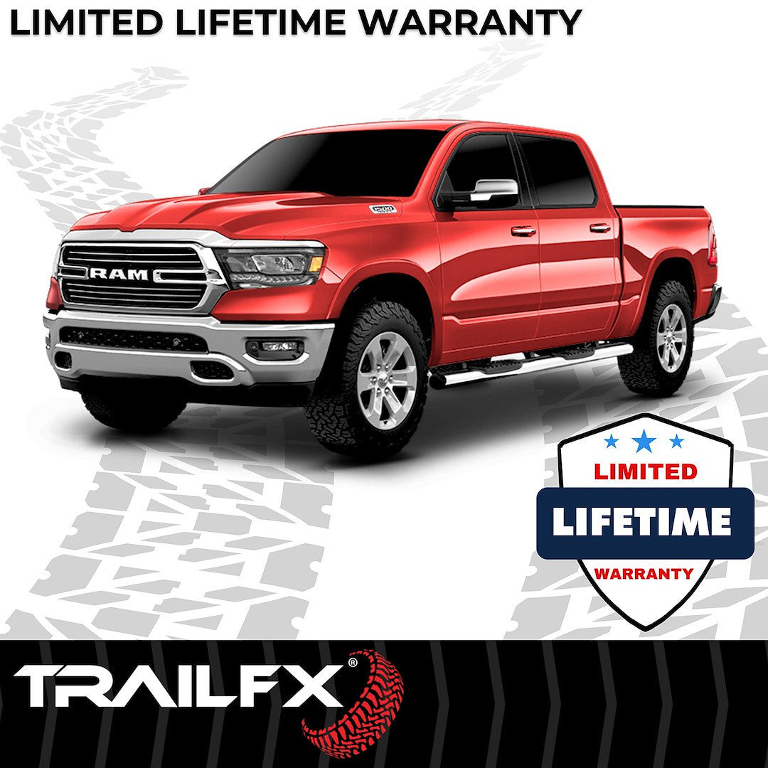 TrailFX 6" Oval Straight Step Bar For Ram 1500 Crew- Stainless (A8249S)
