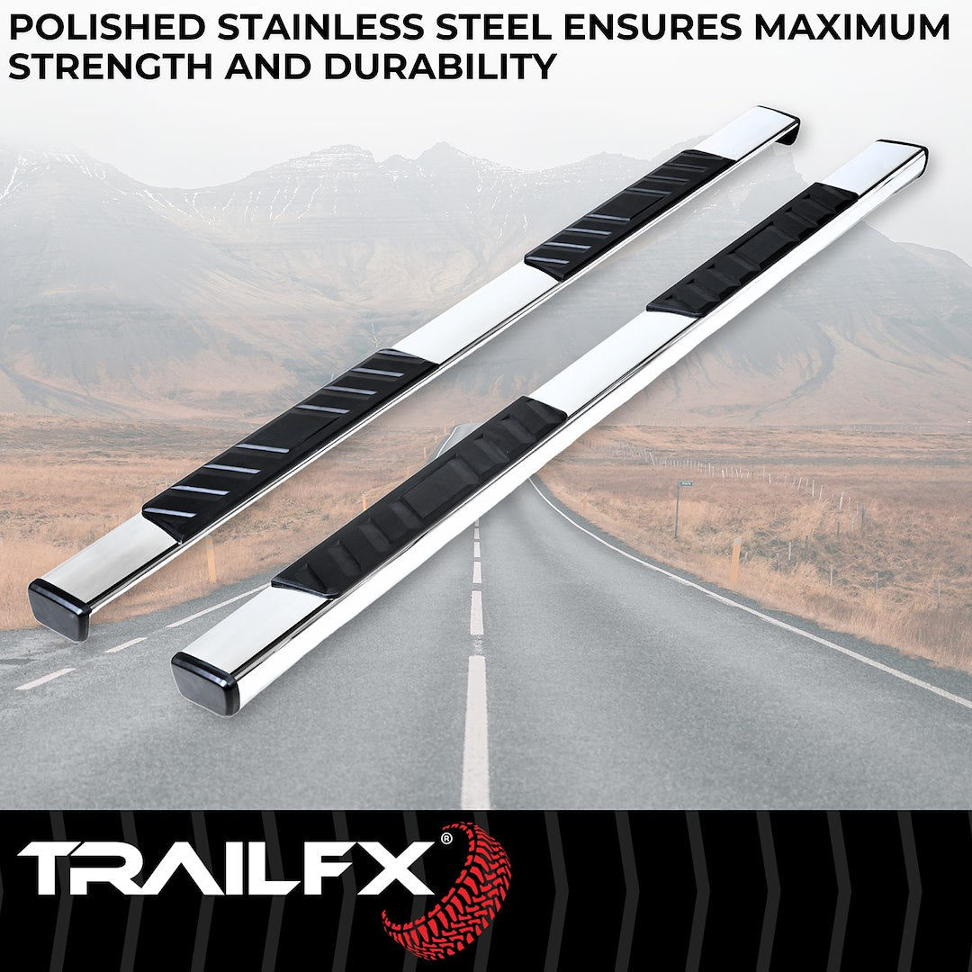 TrailFX T4 Trapezoid Step Bar For Ram 1500 Crew-Stainless (A4015S)
