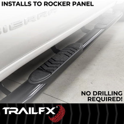 TrailFX 5" Oval Straight Step Bar For Toyota Tundra Double-Black (A7010B)