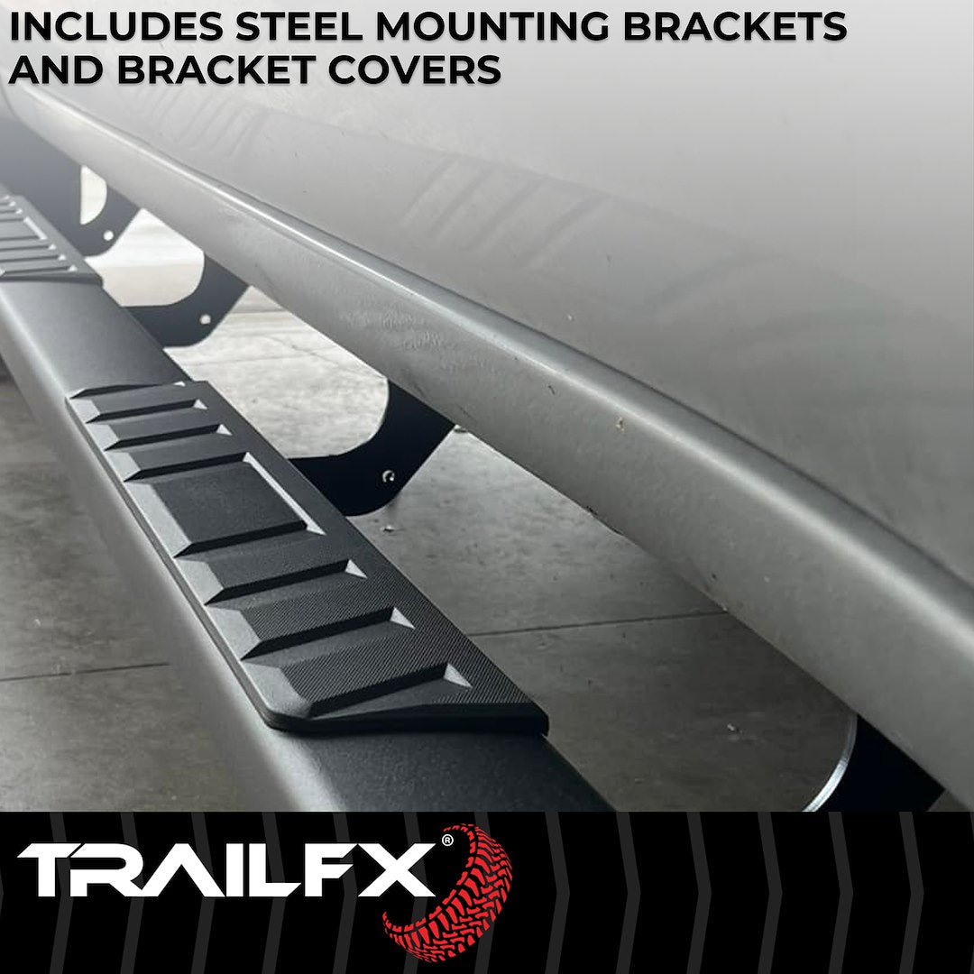 TrailFX T4 Trapezoid Step Bar For Ford F150-350 Crew-Black (A4004B)