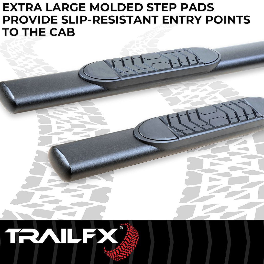 TrailFX 5" Oval Straight Step Bar For Jeep Gladiator- Black (A7099B)