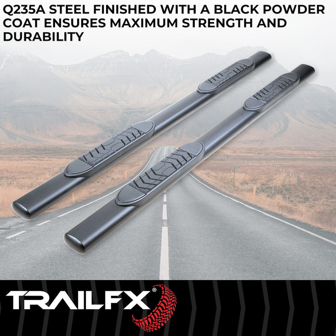 TrailFX 5" Oval Straight Step Bar For Jeep Gladiator- Black (A7099B)
