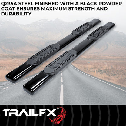 TrailFX 6" Oval Straight Step Bar For Ram 1500-3500 Crew- Black (A8244B)