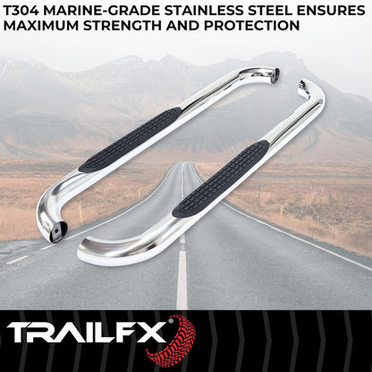 TrailFX 3" Round Step Bar For Ram 1500-3500  Standard- Stainless(A0046S)
