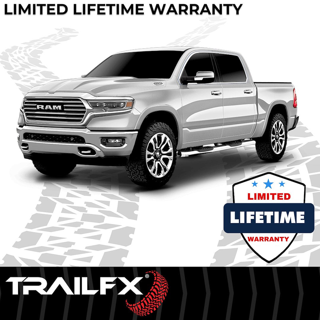 TrailFX 5" Oval Bent Step Bar For Ram 1500 Crew- Stainless (A7081S)