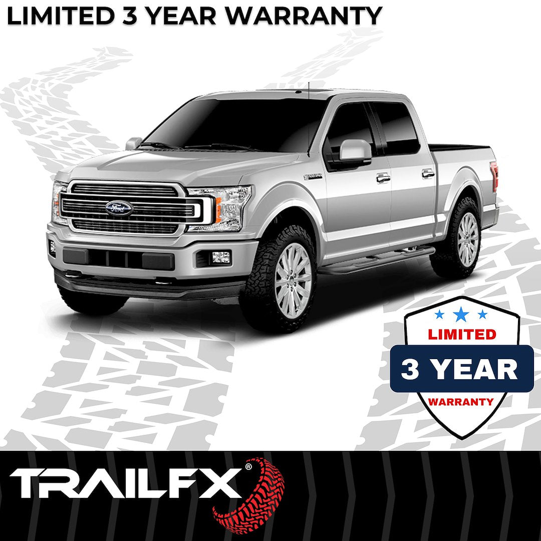 TrailFX 3" Round Step Bar For Ford F150-350 Crew- Black (A0052B)