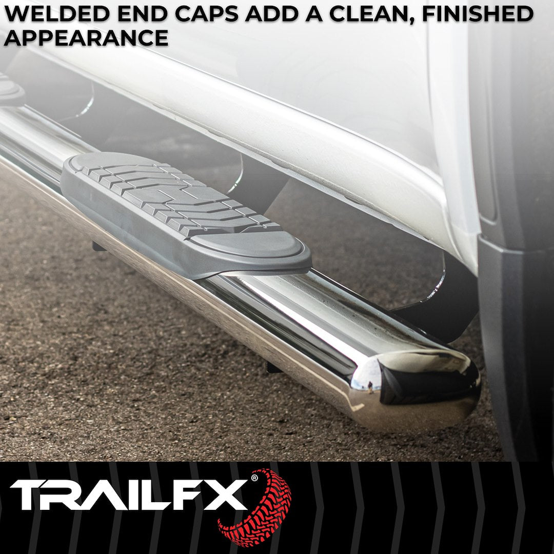 TrailFX 5" Oval Straight Step Bar For Toyota Tundra Double-Stainless (A7100S)