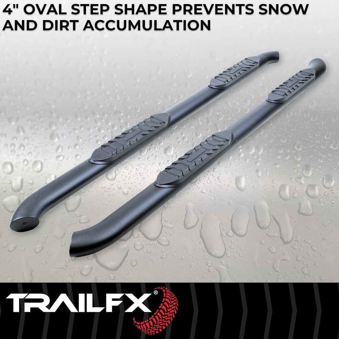 TrailFX 4" Oval Bent Step Bar For Jeep Gladiator-Black (A1017B)