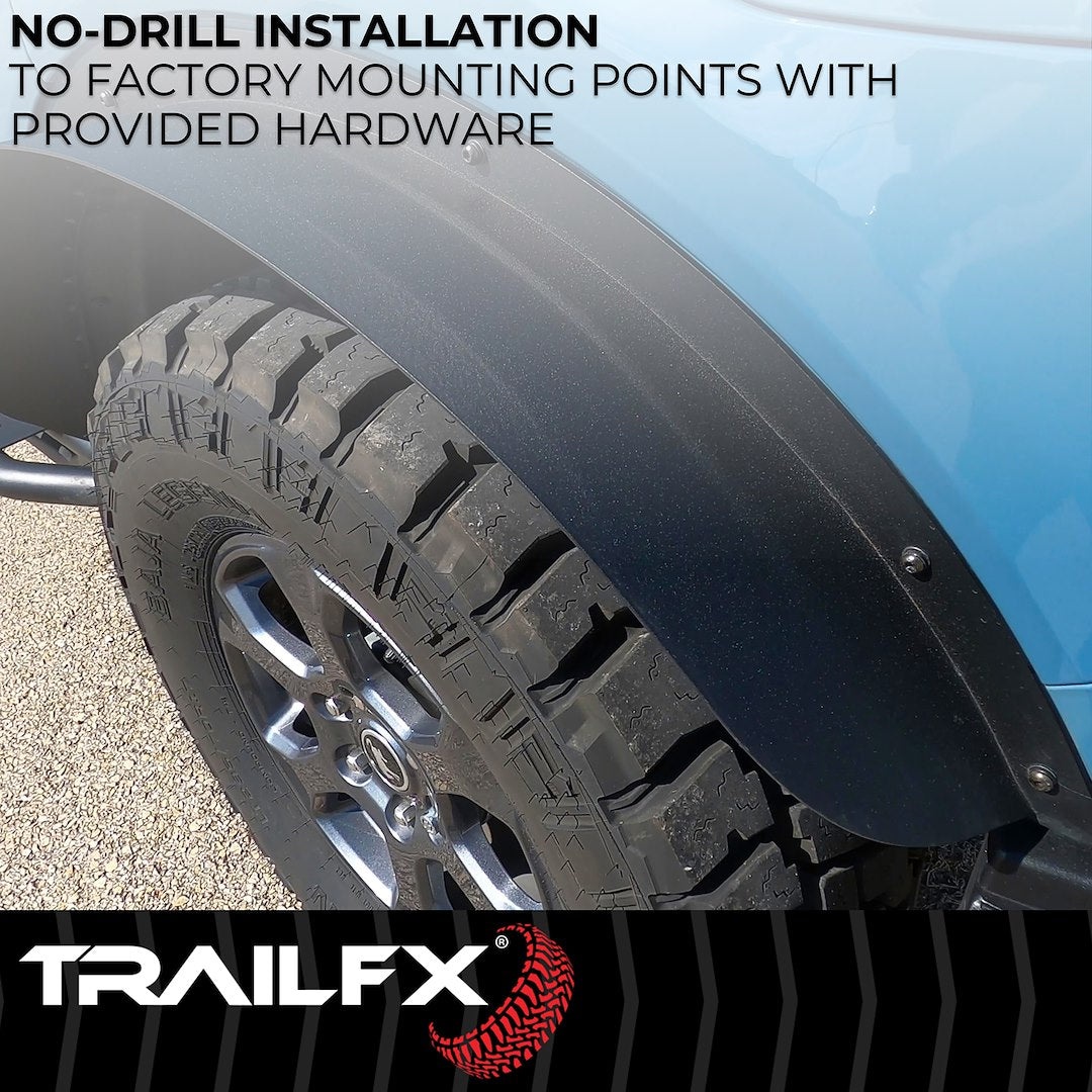 TrailFX Rear Flat Fender Flares For Ford Bronco 2 Door (BR013T)