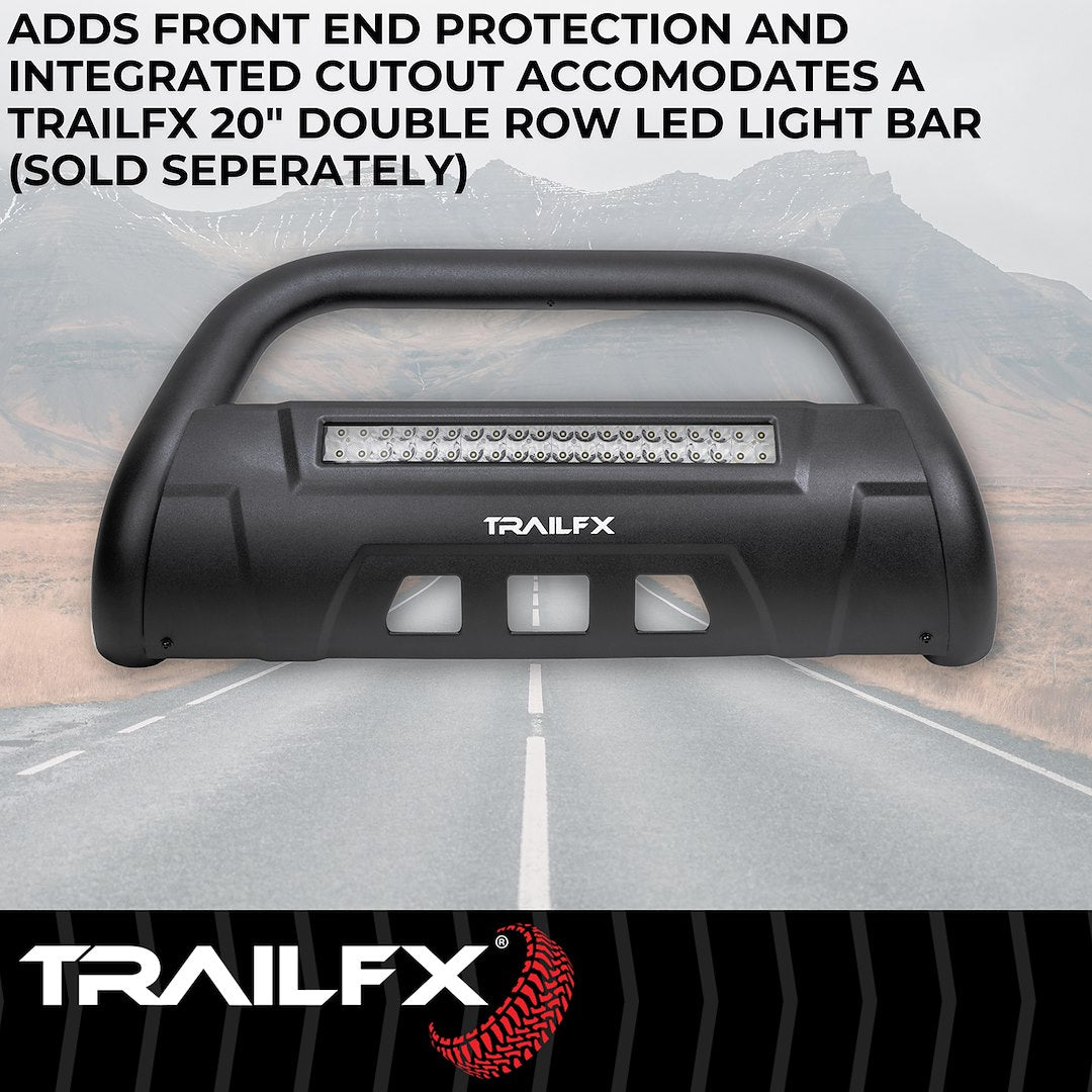 TrailFX 3.5" Oval Bull Bar w/Light Option For Toyota Tundra- Black (B1614T)