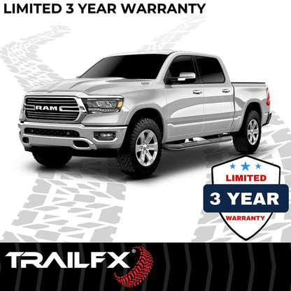TrailFX 4" Oval Bent Step Bar For Ram 1500 Extended- Black (A1013B)