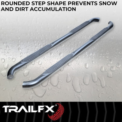 TrailFX 3" Round Step Bar For Jeep Gladiator- Black (A0063T)