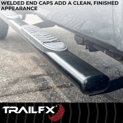 TrailFX 5" Oval Straight Step Bar For Toyota Tundra Crew-Black (A7101T)