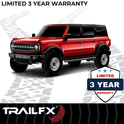 TrailFX 4" Oval Straight Step Bar For Ford Bronco 4 Dr- Black (A1555T)
