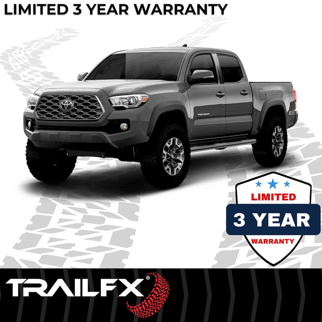 TrailFX 4" Oval Straight Step Bar For Toyota Tacoma Double- Black (2950522053)