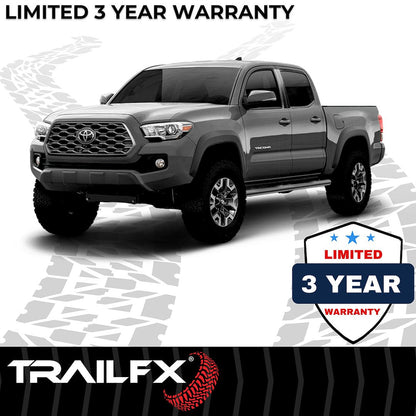 TrailFX 4" Oval Straight Step Bar For Toyota Tacoma Double- Black (2950522053)