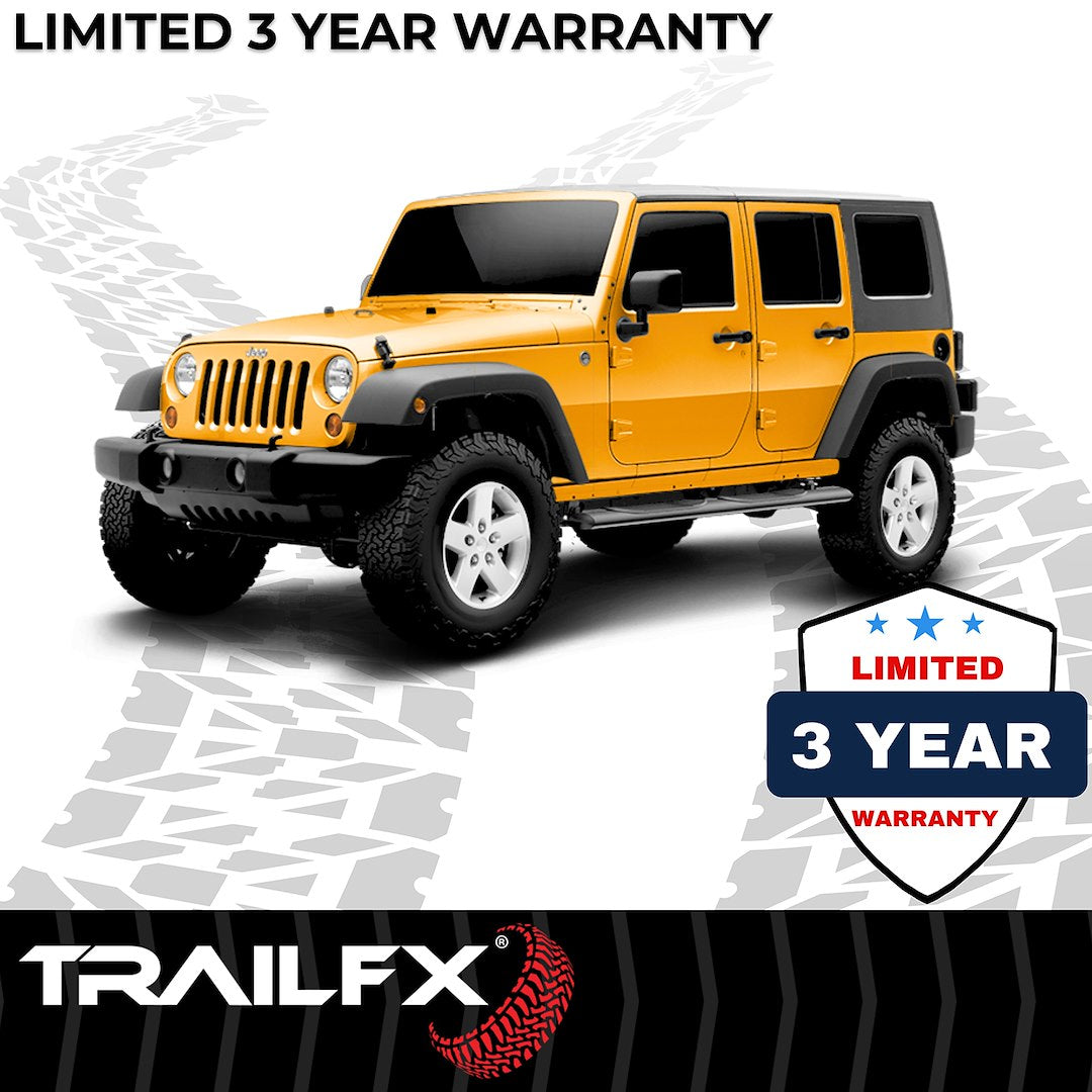 TrailFX 4" Oval Straight Step Bar For Jeep Wrangler JK 4 Dr- Black (A1510B)