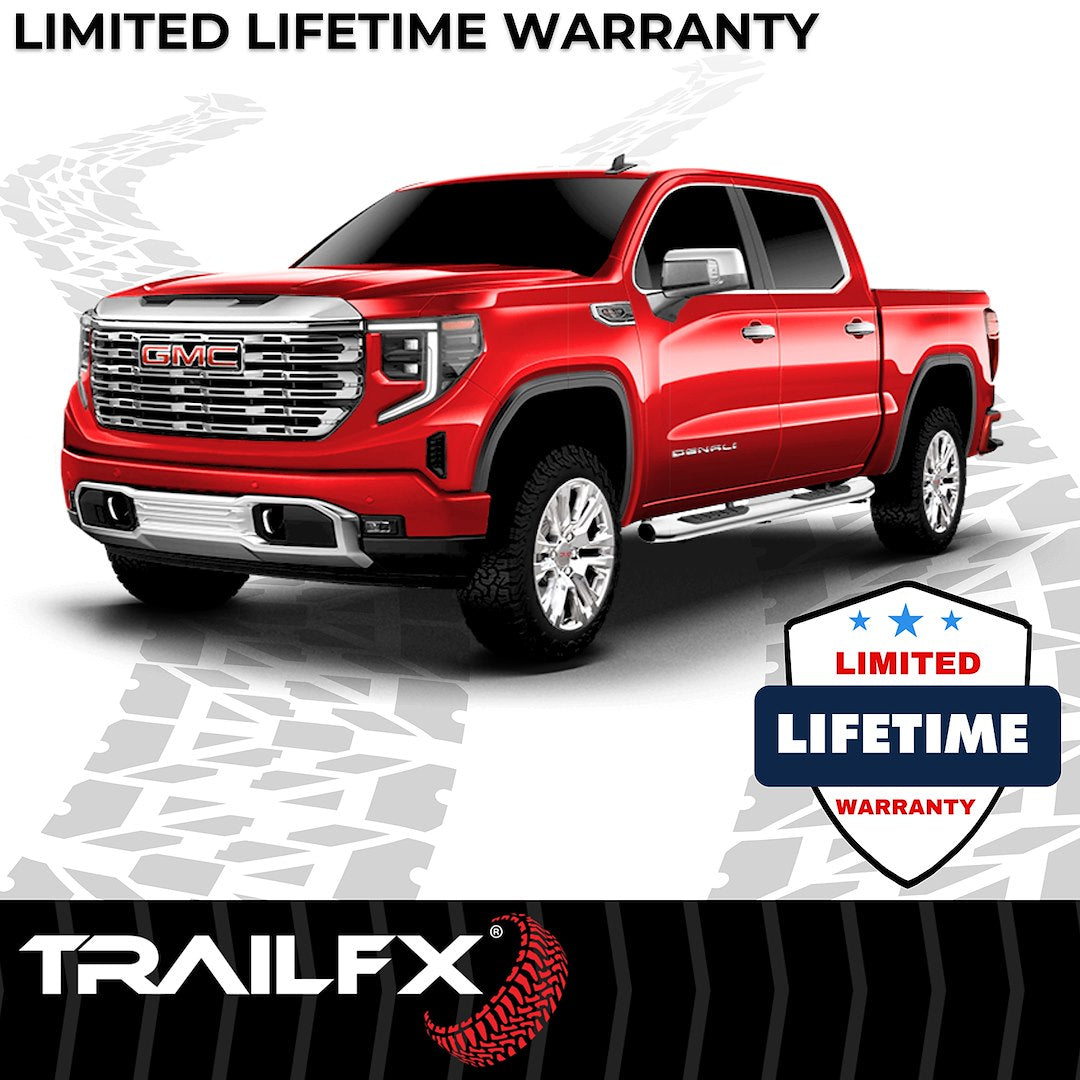 TrailFX 5" Oval Bent Step Bar For GM Silverado/Sierra Crew-Stainless (A7063S)