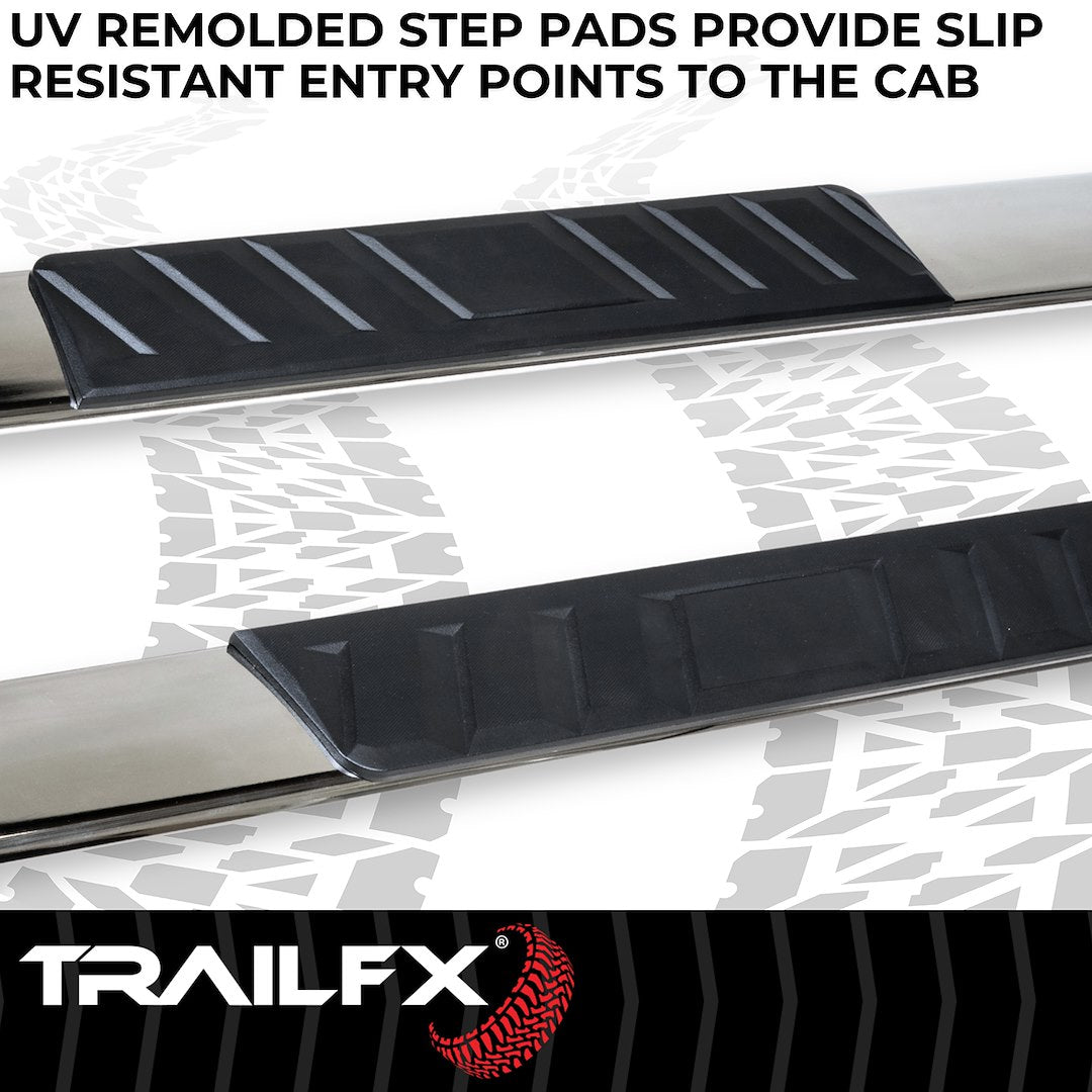 TrailFX T4 Trapezoid Step Bar For GM Silverado/Sierra Crew-Stainless (A4017S)