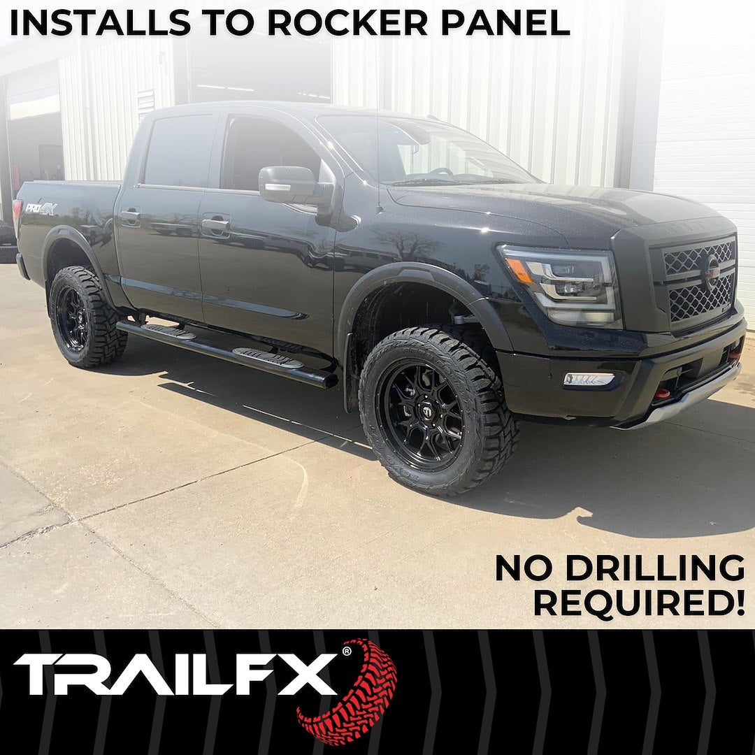 TrailFX 5" Oval Straight Step Bar For Toyota Tundra Crew-Black (A7101T)