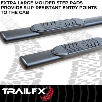 TrailFX 5" Oval Straight Step Bar For Toyota Tundra Crew-Black (A7101T)
