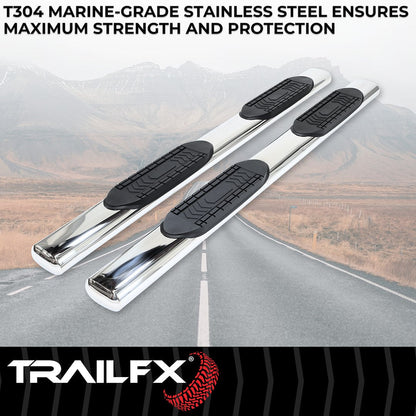 TrailFX 6" Oval Straight Step Bar For Ram 1500 Crew- Stainless (A8249S)
